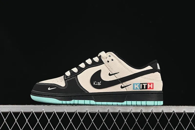 All categories Nk SB Dunk Series Nk SB Dunk Low High-end customized low-top sneakers Nike SB Dunk Low Kith co-branded beige and black three hooks High-end customized low-top casual sneakers QW5836-013